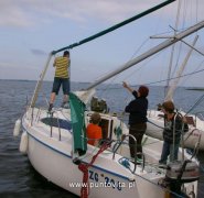 Zacumowany jacht - Mazury 2009